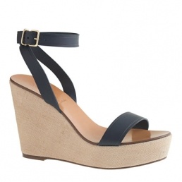 Leather Canvas Wedges